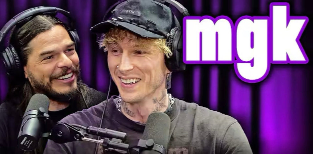 mgk wears GXTH in 2 HOUR Garza Podcast Talking about his relationship with YUNG BLUD, OLI SYKES, FRED DURST, ETC.