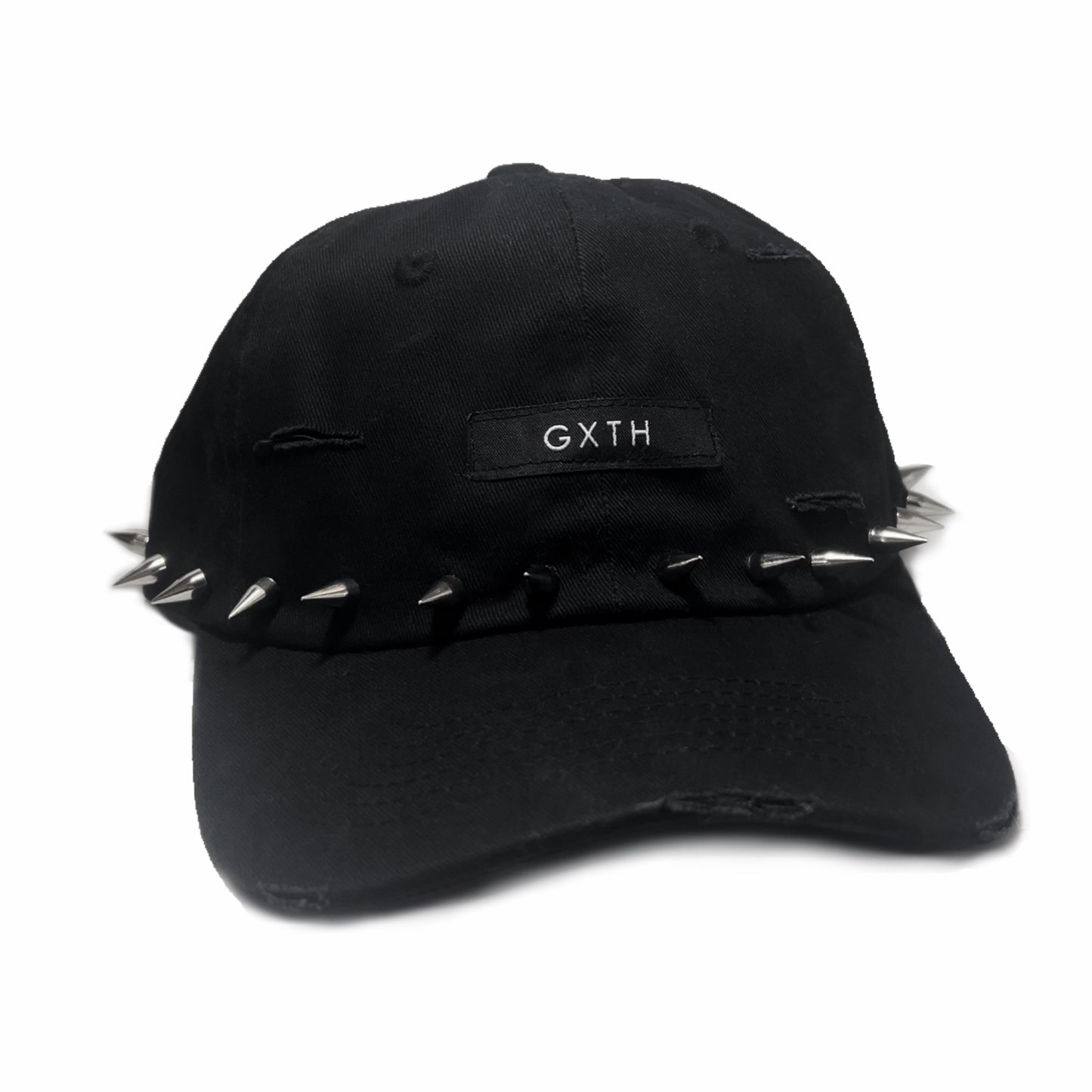 DISTRESSED SPIKED DAD HAT