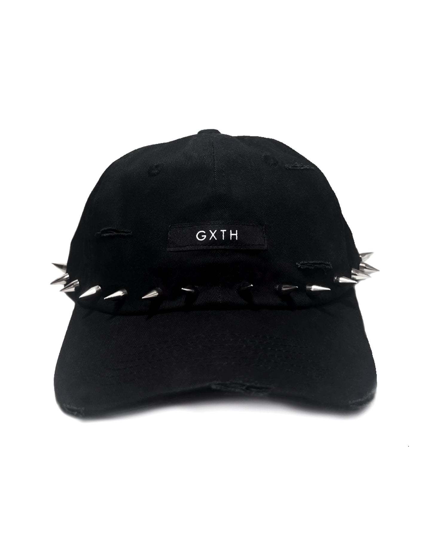 DISTRESSED SPIKED DAD HAT