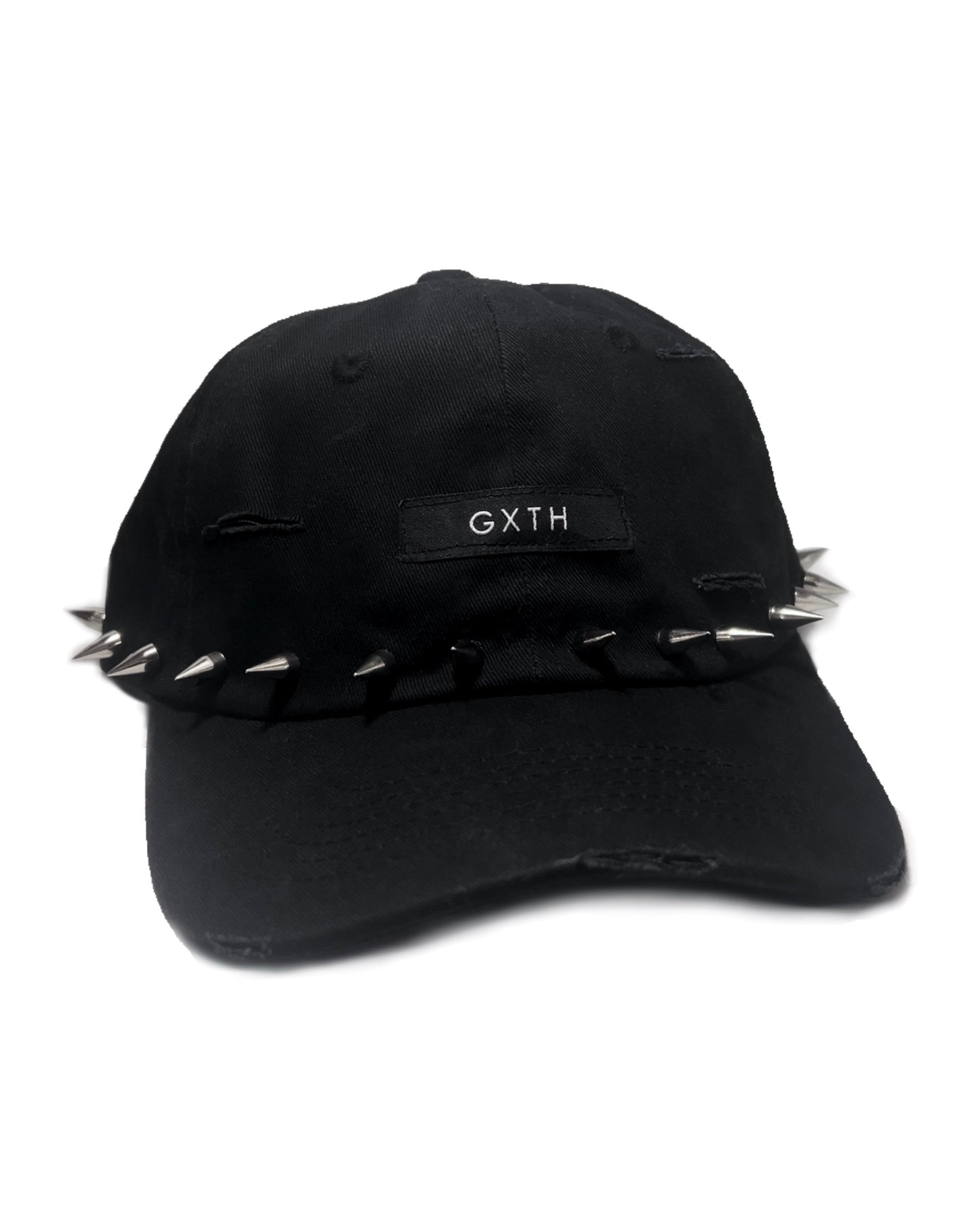 DISTRESSED SPIKED DAD HAT