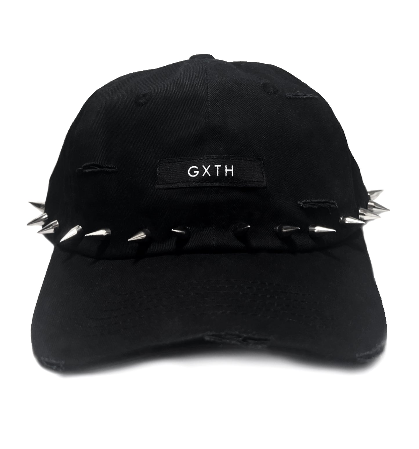 DISTRESSED SPIKED DAD HAT